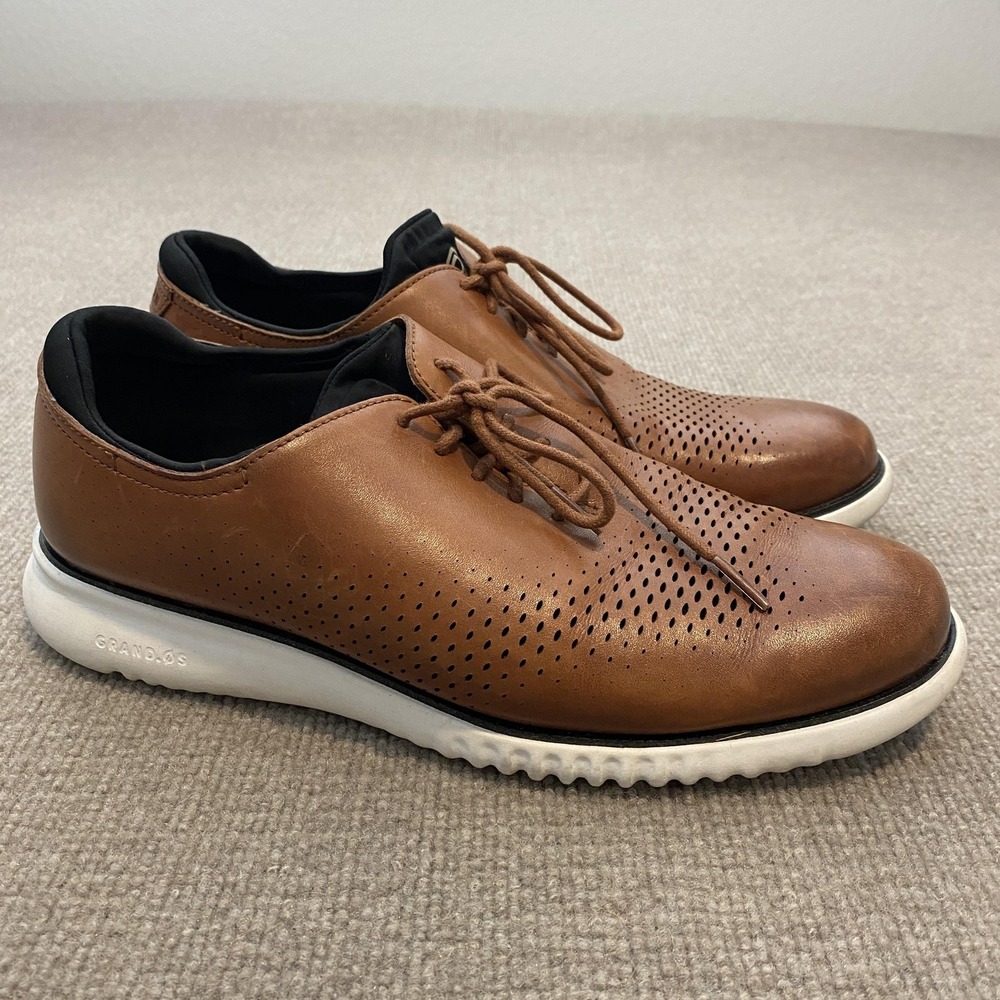 Cole Haan Grand.OS Shoes Mens Size 10 Brown Leather Casual Sneakers C27879 - Picture 1 of 12